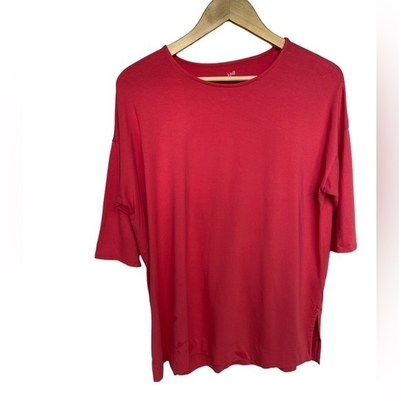 J. Jill Tops - J.Jill women’s Luxe Supima cotton ballet 3/4 sleeve tunic red burgundy LP